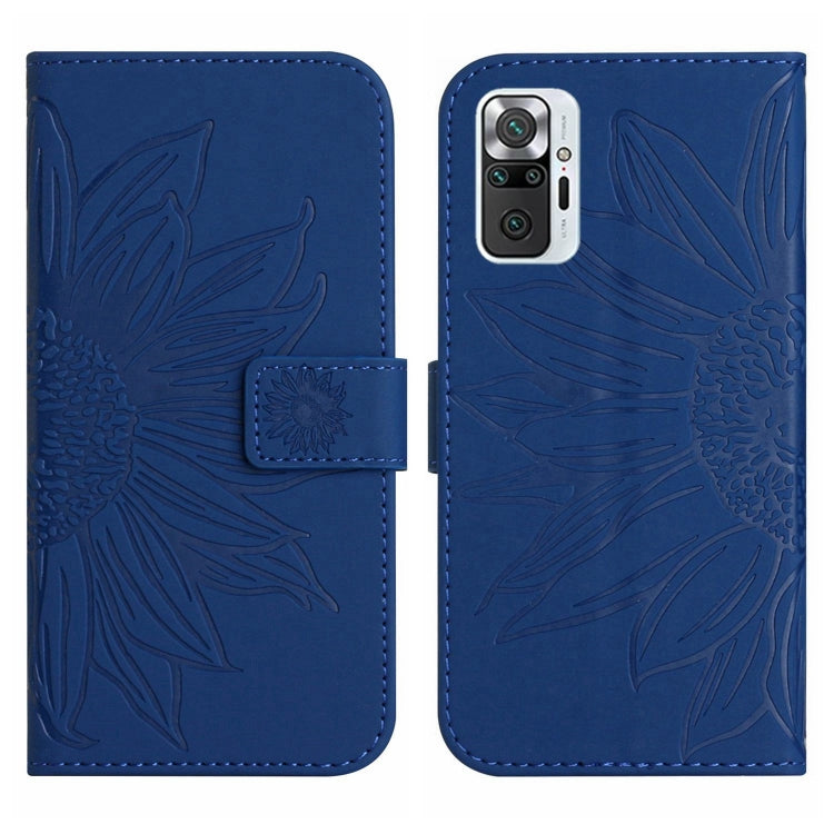 For Xiaomi Redmi Note 10 Pro 4G Global / Note 10 Pro Max Skin Feel Sun Flower Pattern Flip Leather Phone Case with Lanyard