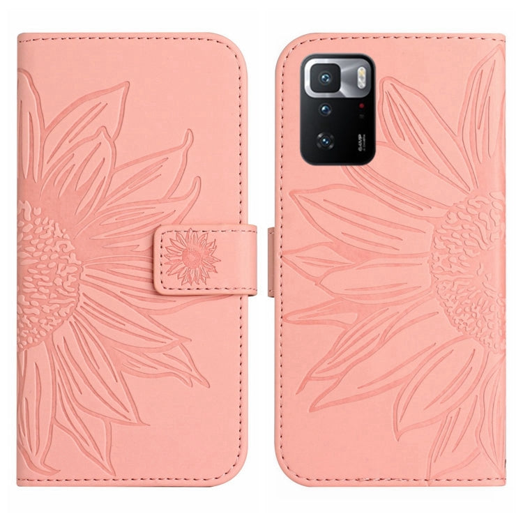 For Xiaomi Redmi Note 10 Pro 5G / Poco X3 GT Skin Feel Sun Flower Pattern Flip Leather Phone Case with Lanyard
