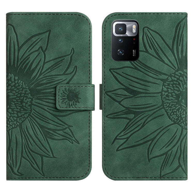 For Xiaomi Redmi Note 10 Pro 5G / Poco X3 GT Skin Feel Sun Flower Pattern Flip Leather Phone Case with Lanyard