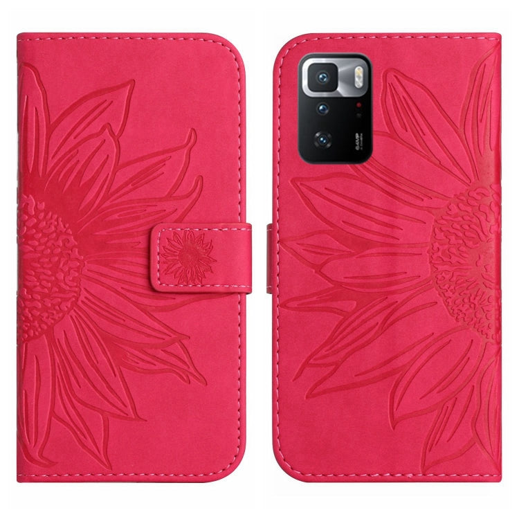 For Xiaomi Redmi Note 10 Pro 5G / Poco X3 GT Skin Feel Sun Flower Pattern Flip Leather Phone Case with Lanyard