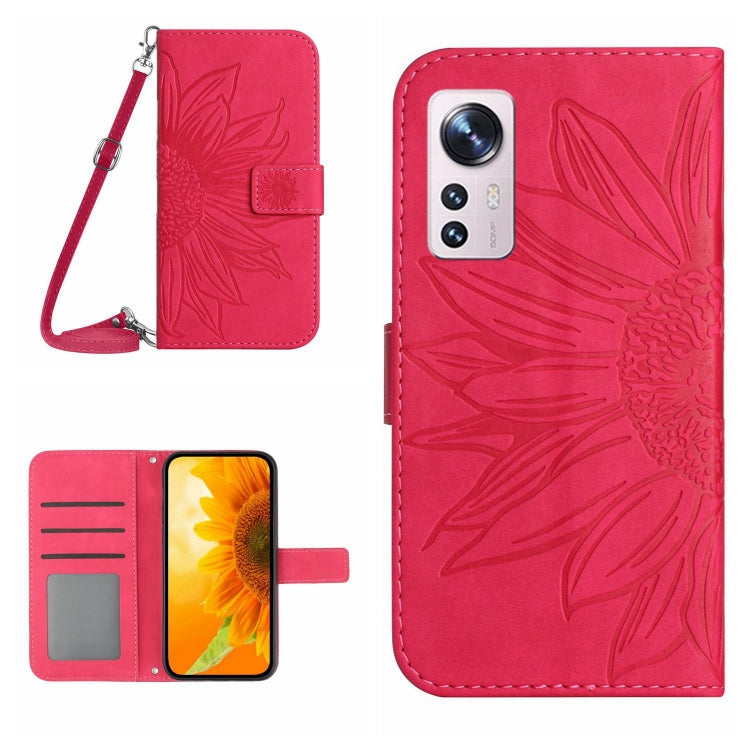 For Xiaomi 12 Lite Skin Feel Sun Flower Pattern Flip Leather Phone Case with Lanyard
