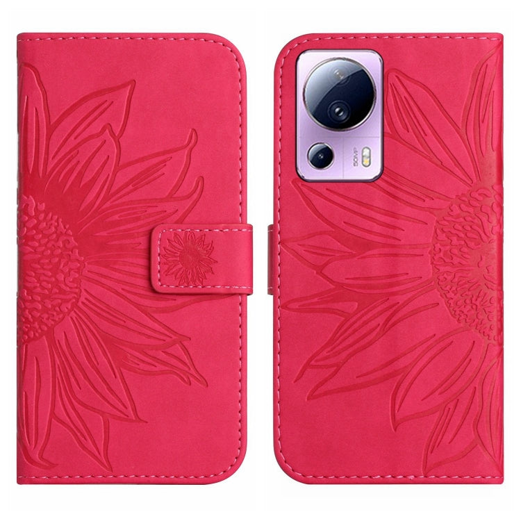 For Xiaomi Civi 2 / 12 Lite NE Skin Feel Sun Flower Pattern Flip Leather Phone Case with Lanyard