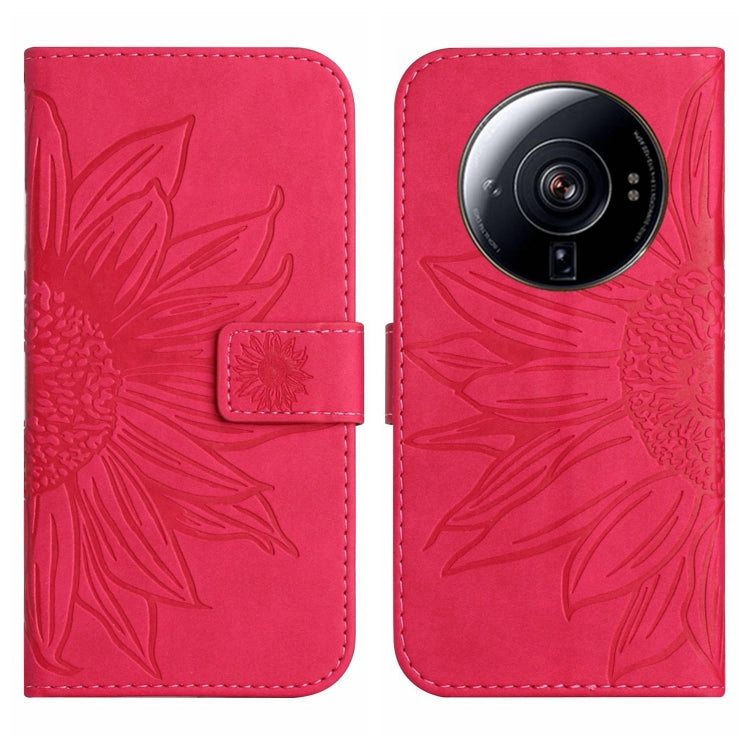 For Xiaomi 12S Ultra Skin Feel Sun Flower Pattern Flip Leather Phone Case with Lanyard