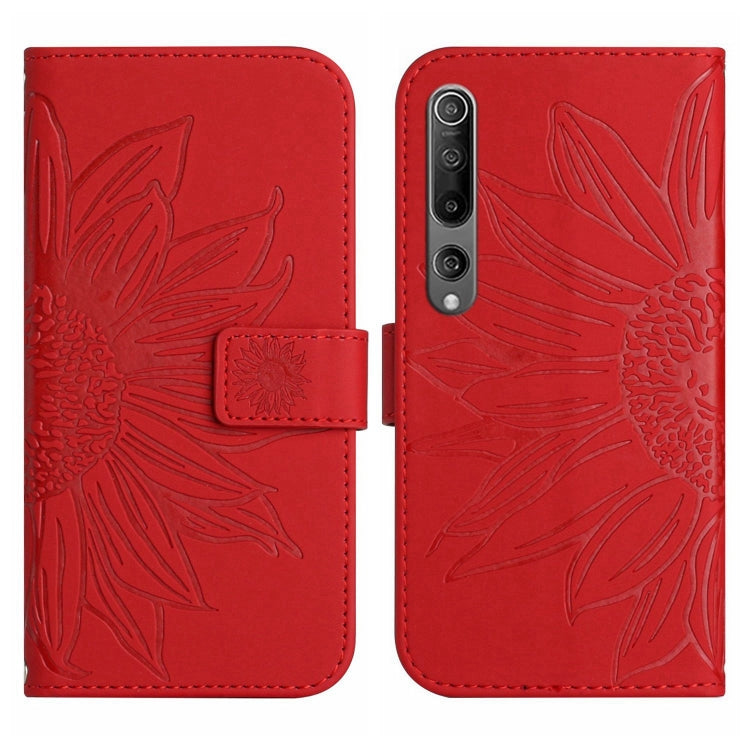 For Xiaomi Mi 10 / Mi 10 Pro Skin Feel Sun Flower Pattern Flip Leather Phone Case with Lanyard