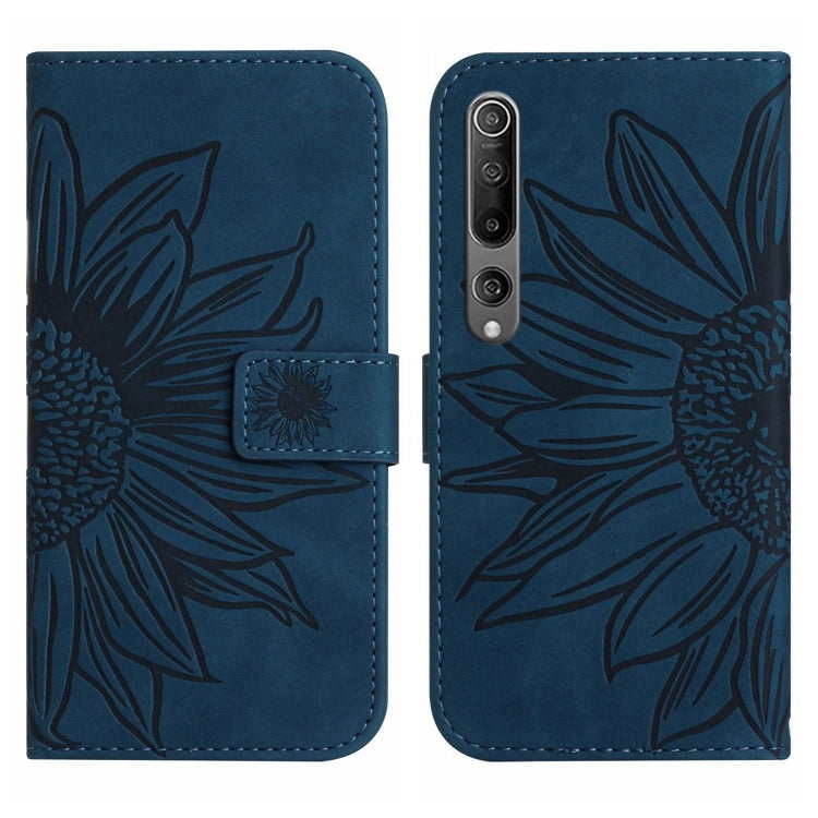 For Xiaomi Mi 10 / Mi 10 Pro Skin Feel Sun Flower Pattern Flip Leather Phone Case with Lanyard