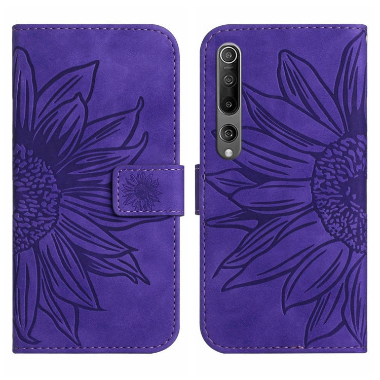 For Xiaomi Mi 10 / Mi 10 Pro Skin Feel Sun Flower Pattern Flip Leather Phone Case with Lanyard