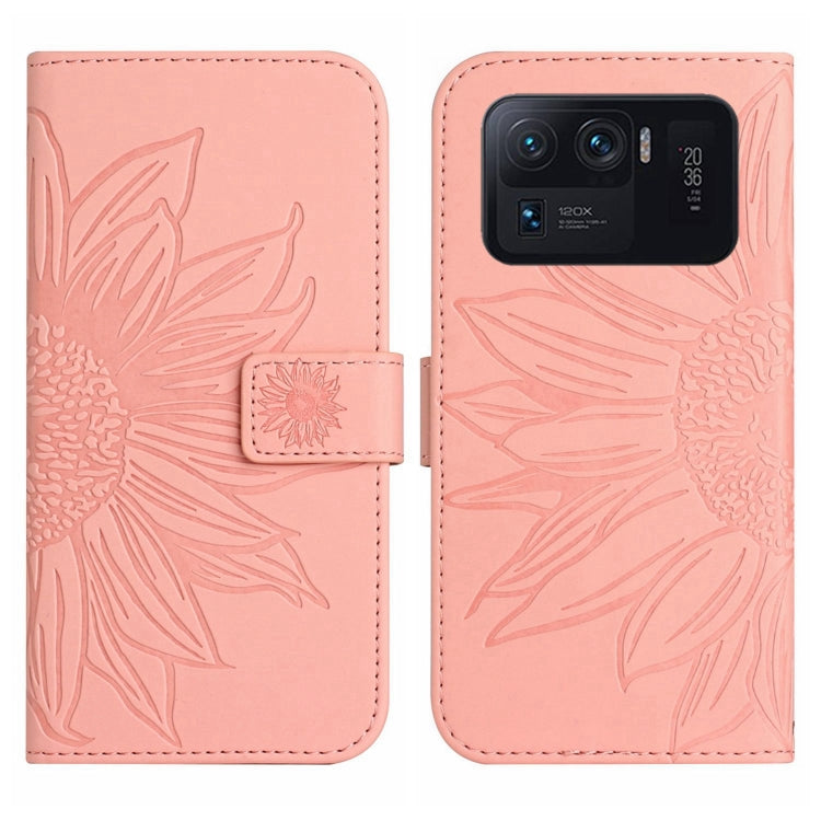 For Xiaomi Mi 11 Ultra Skin Feel Sun Flower Pattern Flip Leather Phone Case with Lanyard