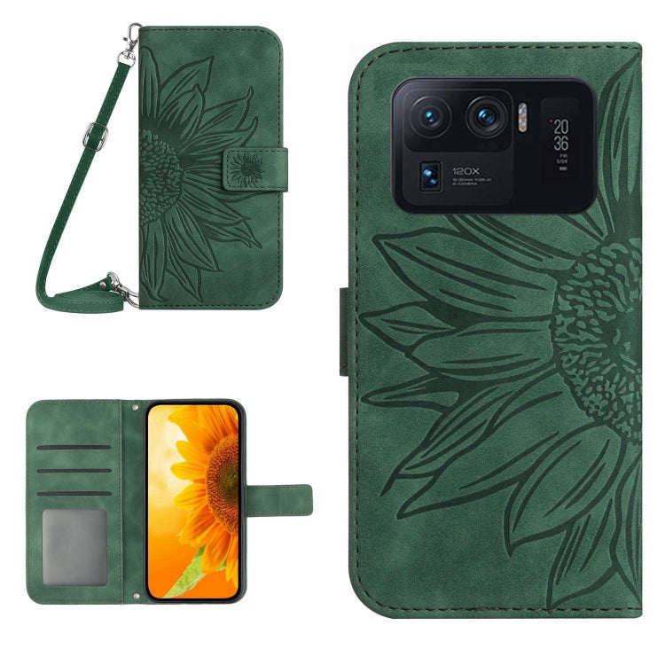 For Xiaomi Mi 11 Ultra Skin Feel Sun Flower Pattern Flip Leather Phone Case with Lanyard