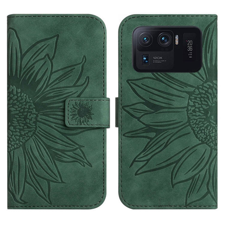For Xiaomi Mi 11 Ultra Skin Feel Sun Flower Pattern Flip Leather Phone Case with Lanyard