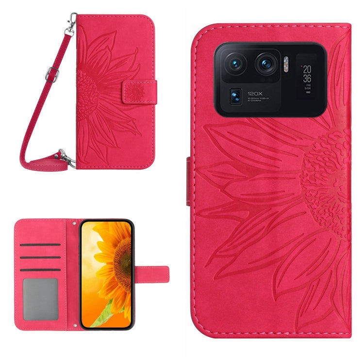 For Xiaomi Mi 11 Ultra Skin Feel Sun Flower Pattern Flip Leather Phone Case with Lanyard