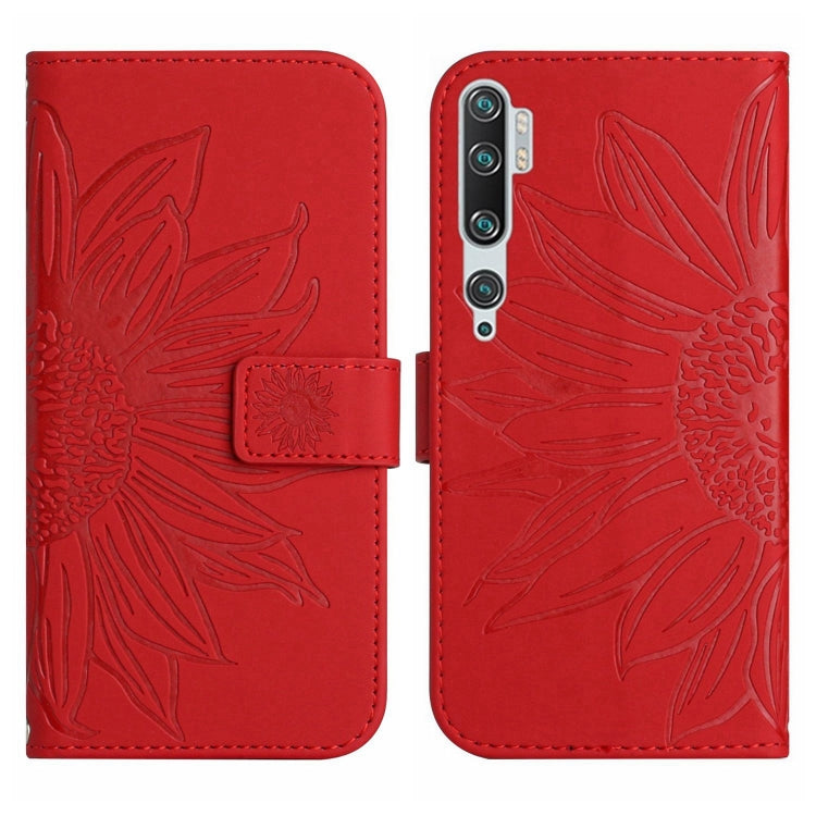 For Xiaomi Mi Note 10 / Note 10 Pro / CC9 Pro Skin Feel Sun Flower Pattern Flip Leather Phone Case with Lanyard