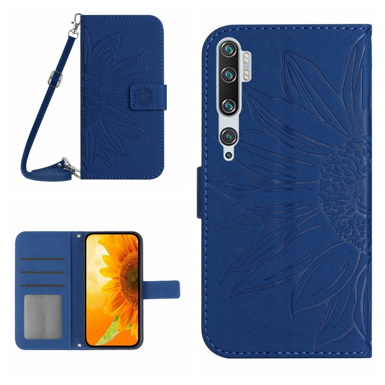 For Xiaomi Mi Note 10 / Note 10 Pro / CC9 Pro Skin Feel Sun Flower Pattern Flip Leather Phone Case with Lanyard