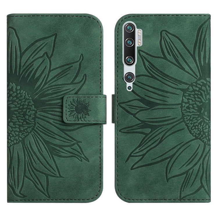 For Xiaomi Mi Note 10 / Note 10 Pro / CC9 Pro Skin Feel Sun Flower Pattern Flip Leather Phone Case with Lanyard