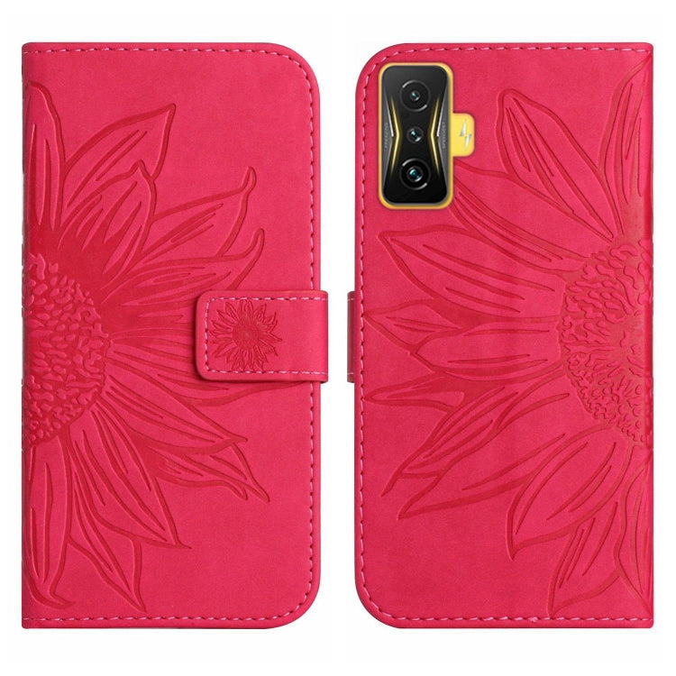 For Xiaomi Poco F4 GT Skin Feel Sun Flower Pattern Flip Leather Phone Case with Lanyard