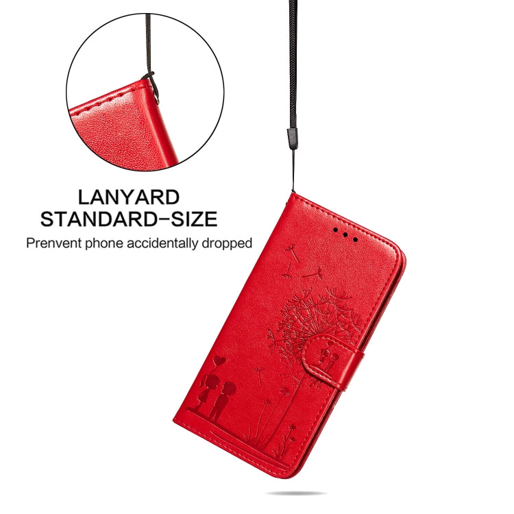 For iPone 14 Plus Dandelion Embossing Flip Leather Phone Case