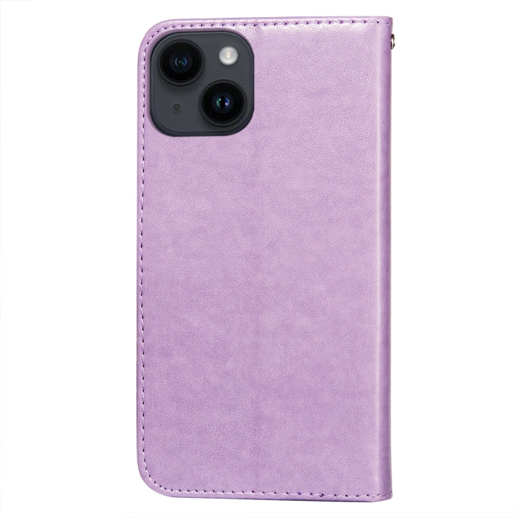 For iPone 14 Plus Dandelion Embossing Flip Leather Phone Case