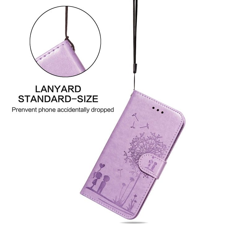 For iPone 14 Plus Dandelion Embossing Flip Leather Phone Case
