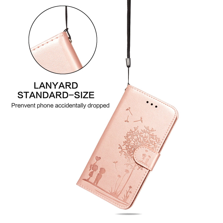 For iPhone 14 Pro Max Dandelion Embossing Flip Leather Phone Case