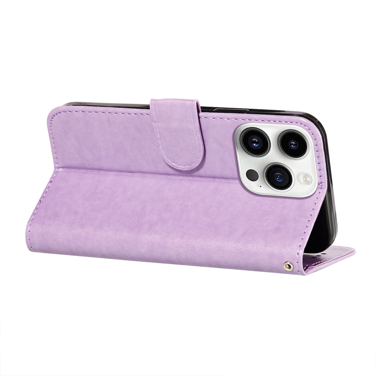 For iPhone 14 Pro Max Dandelion Embossing Flip Leather Phone Case