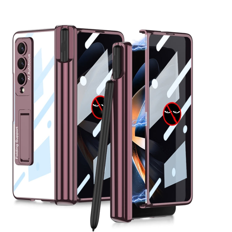 For Samsung Galaxy Z Fold4 GKK Integrated Magnetic Folding Phantom Privacy Phone Case with Pen Holder