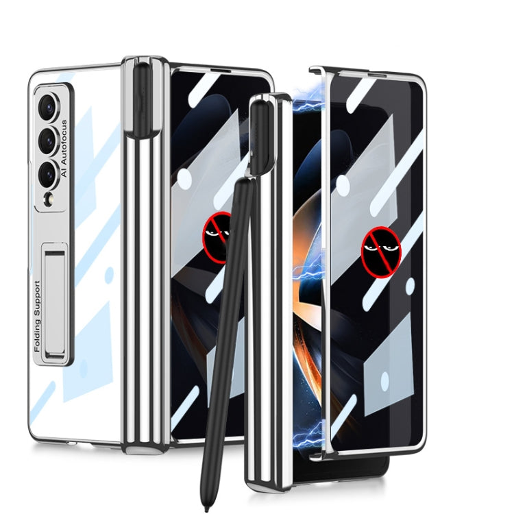 For Samsung Galaxy Z Fold4 GKK Integrated Magnetic Folding Phantom Privacy Phone Case with Pen Holder
