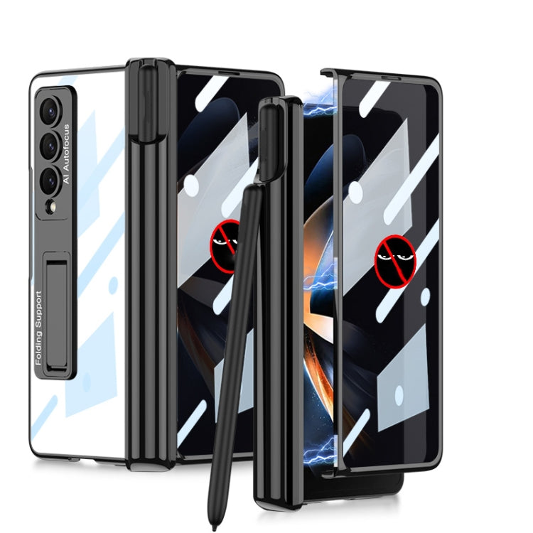 For Samsung Galaxy Z Fold4 GKK Integrated Magnetic Folding Phantom Privacy Phone Case with Pen Holder