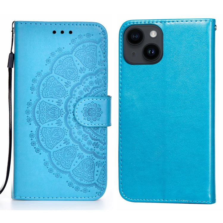 For iPone 14 Plus Totems Embossing Flip Leather Phone Case