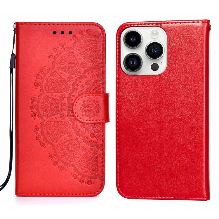 For iPhone 14 Pro Totems Embossing Flip Leather Phone Case