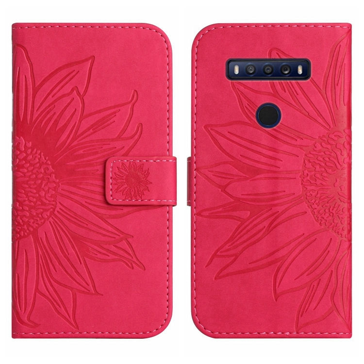 For TCL 10 SE Skin Feel Sun Flower Pattern Flip Leather Phone Case with Lanyard