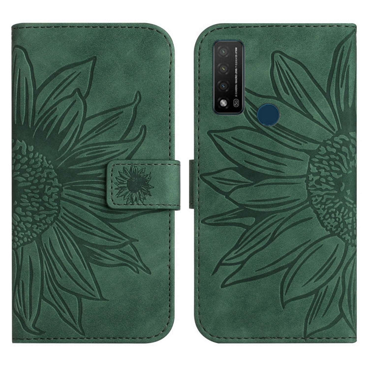 For TCL 20 R/20 AX 5G/Bremen 5G Skin Feel Sun Flower Pattern Flip Leather Phone Case with Lanyard