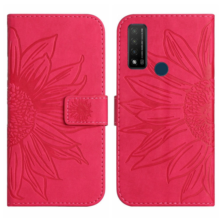 For TCL 20 R/20 AX 5G/Bremen 5G Skin Feel Sun Flower Pattern Flip Leather Phone Case with Lanyard