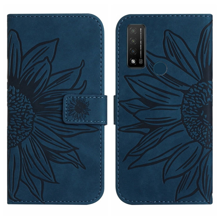 For TCL 20 R/20 AX 5G/Bremen 5G Skin Feel Sun Flower Pattern Flip Leather Phone Case with Lanyard