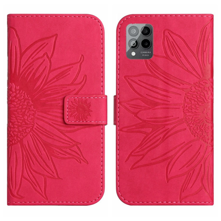 For T-Mobile Revvl 6 Pro 5G Skin Feel Sun Flower Pattern Flip Leather Phone Case with Lanyard