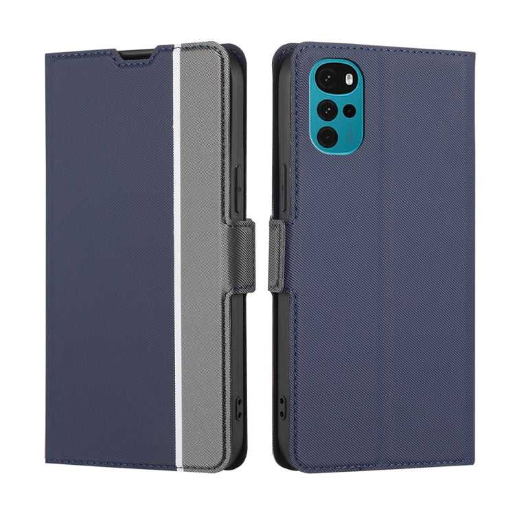 For Motorola Moto E32 India/E22s 4G Global Twill Texture Side Buckle Leather Phone Case