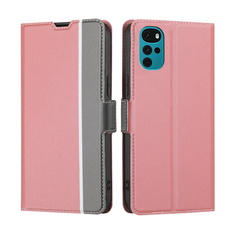 For Motorola Moto E32 India/E22s 4G Global Twill Texture Side Buckle Leather Phone Case
