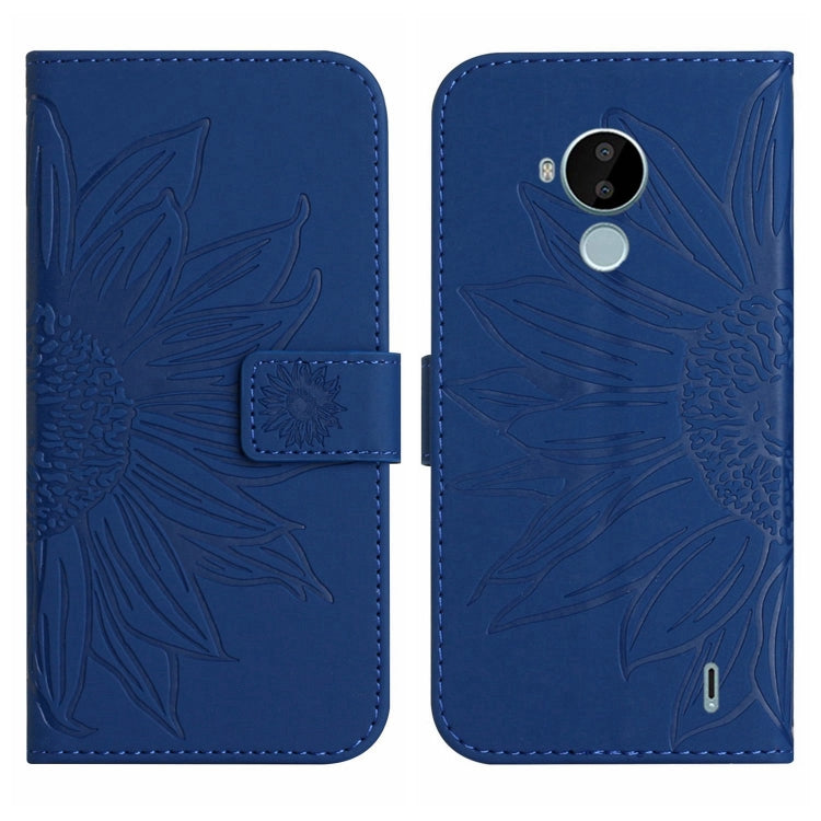 For Nokia C30 Skin Feel Sun Flower Pattern Flip Leather Phone Case with Lanyard
