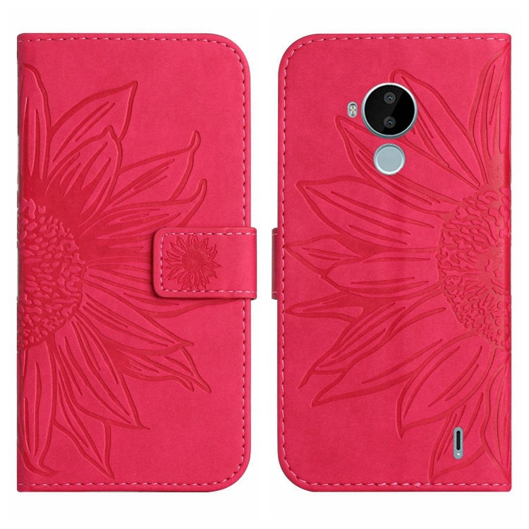 For Nokia C30 Skin Feel Sun Flower Pattern Flip Leather Phone Case with Lanyard