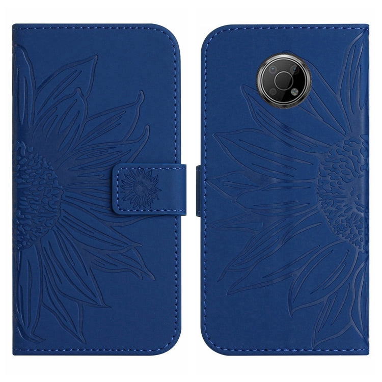 For Nokia G300 Skin Feel Sun Flower Pattern Flip Leather Phone Case with Lanyard