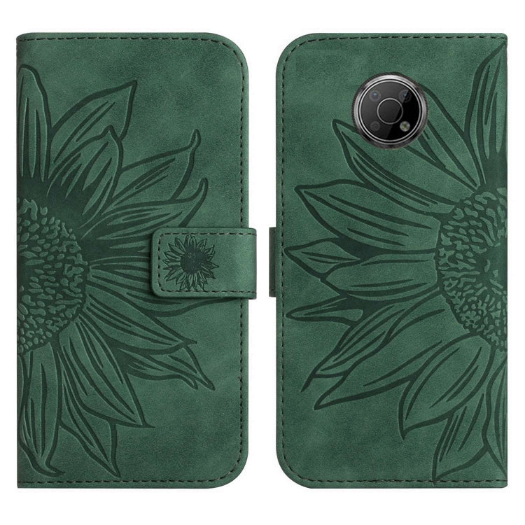 For Nokia G300 Skin Feel Sun Flower Pattern Flip Leather Phone Case with Lanyard
