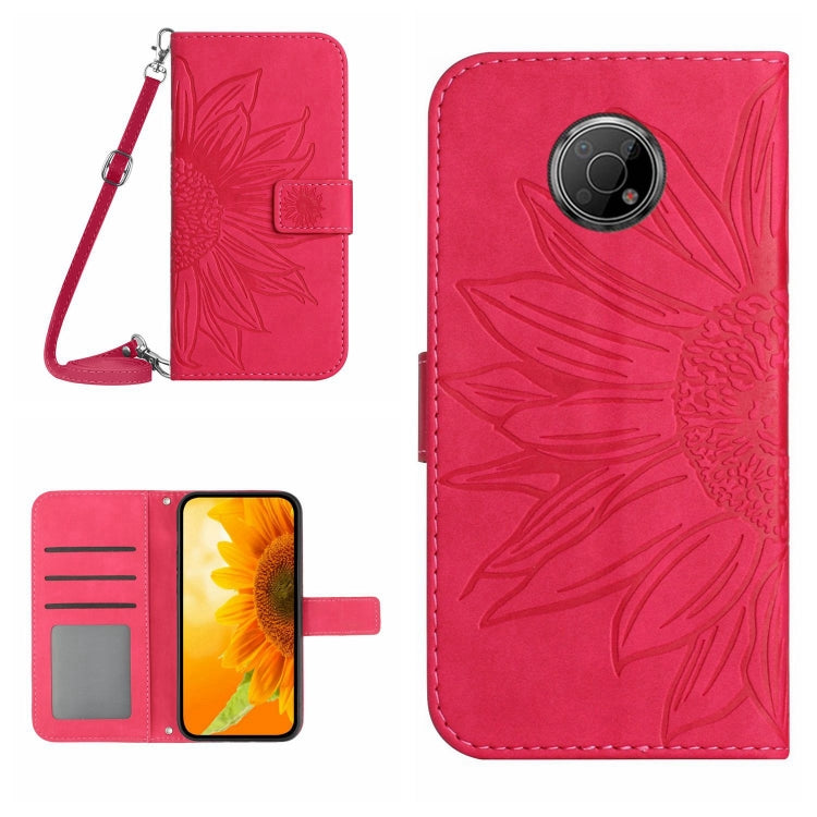 For Nokia G300 Skin Feel Sun Flower Pattern Flip Leather Phone Case with Lanyard