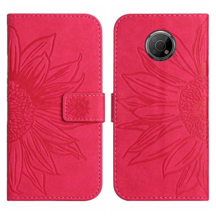 For Nokia G300 Skin Feel Sun Flower Pattern Flip Leather Phone Case with Lanyard