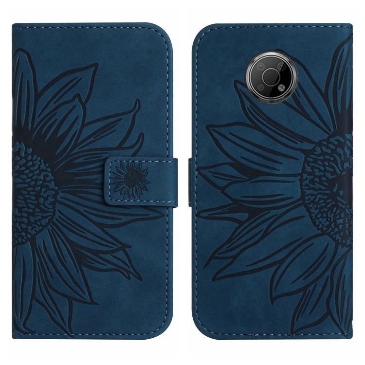 For Nokia G300 Skin Feel Sun Flower Pattern Flip Leather Phone Case with Lanyard