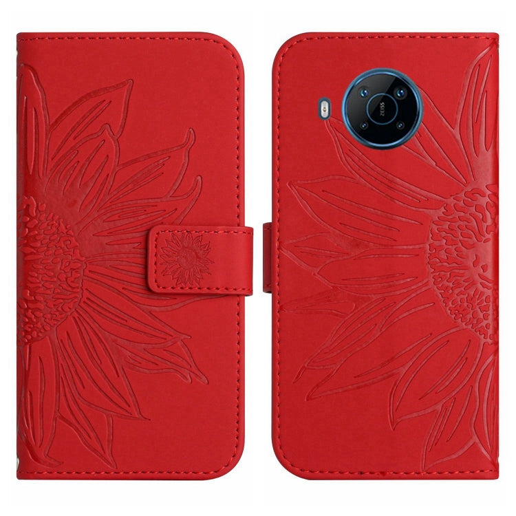 For Nokia X100 Skin Feel Sun Flower Pattern Flip Leather Phone Case with Lanyard