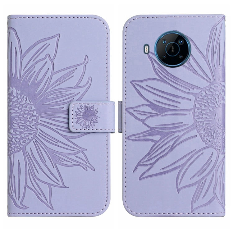 For Nokia X100 Skin Feel Sun Flower Pattern Flip Leather Phone Case with Lanyard