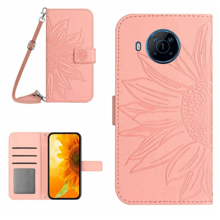 For Nokia X100 Skin Feel Sun Flower Pattern Flip Leather Phone Case with Lanyard