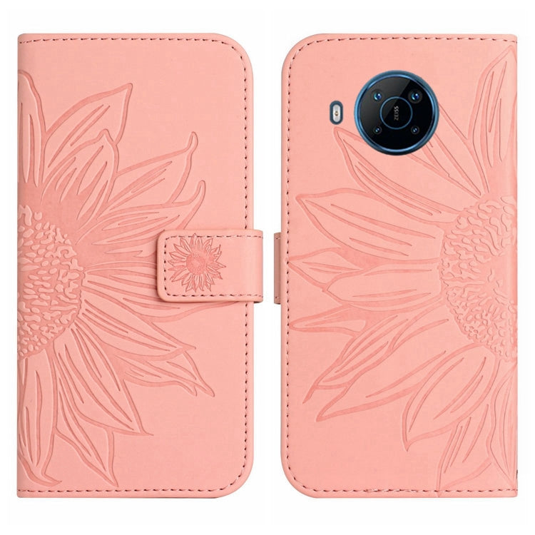 For Nokia X100 Skin Feel Sun Flower Pattern Flip Leather Phone Case with Lanyard
