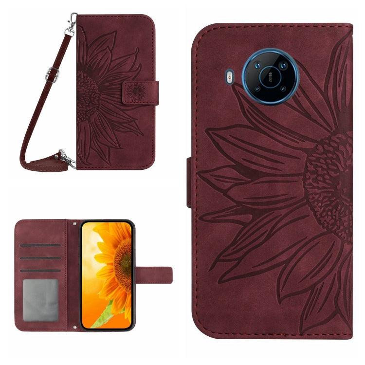 For Nokia X100 Skin Feel Sun Flower Pattern Flip Leather Phone Case with Lanyard