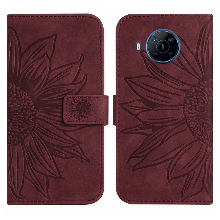 For Nokia X100 Skin Feel Sun Flower Pattern Flip Leather Phone Case with Lanyard