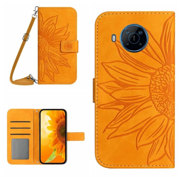 For Nokia X100 Skin Feel Sun Flower Pattern Flip Leather Phone Case with Lanyard