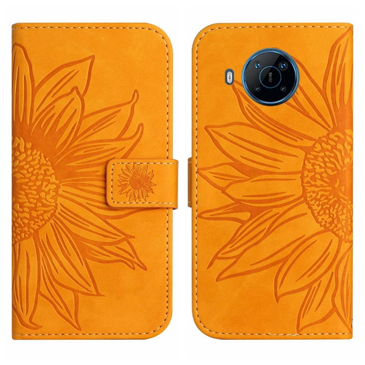 For Nokia X100 Skin Feel Sun Flower Pattern Flip Leather Phone Case with Lanyard
